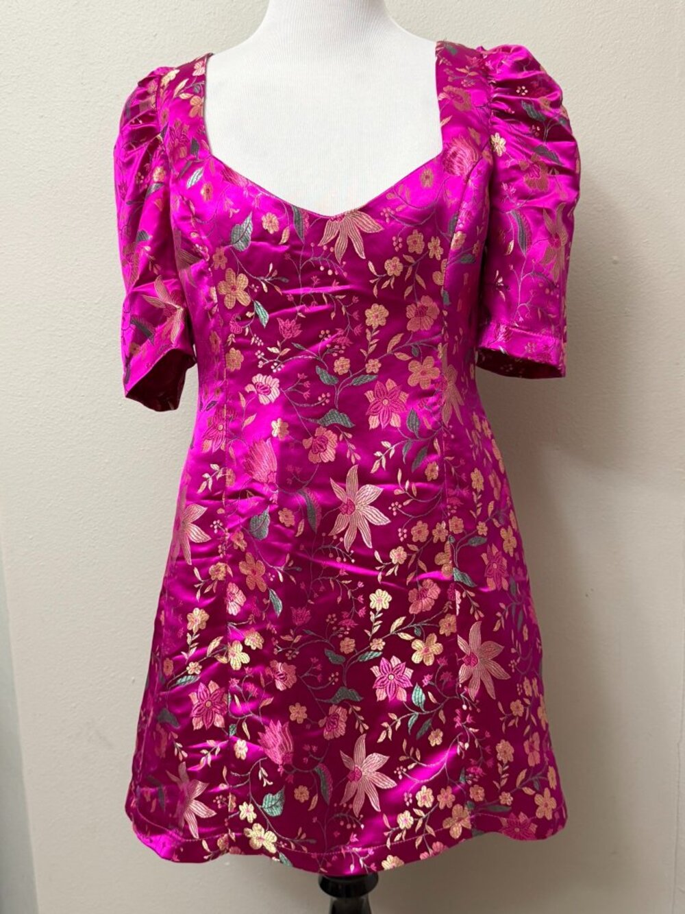 Lulus Purple Magenta Floral Wedding Guest Mini Dress Medium